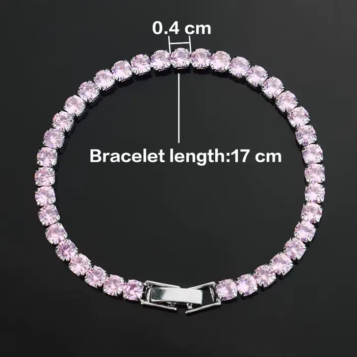 Bracelet de Tennis en Zircon Micro-incrusté de 4mm pour femmes, nouveaux hommes, accessoires de bijo
