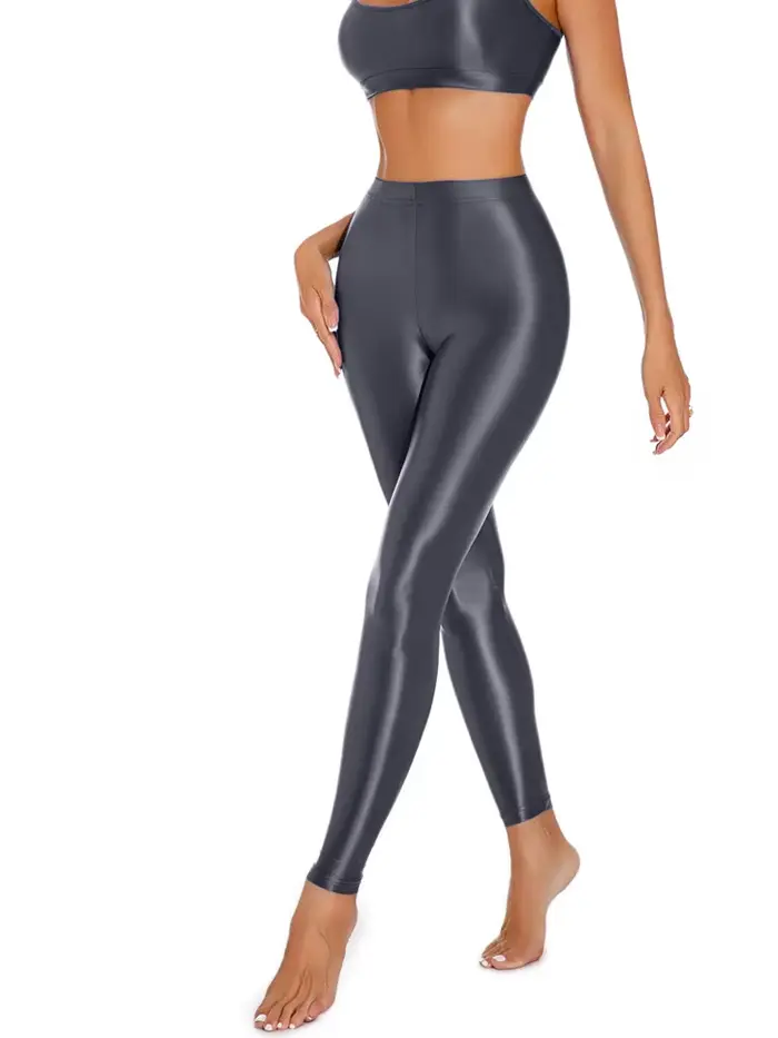 Pantalon crayon brillant Sexy, élastique, brillant, serré, lisse, transparent, collant de danse, jus