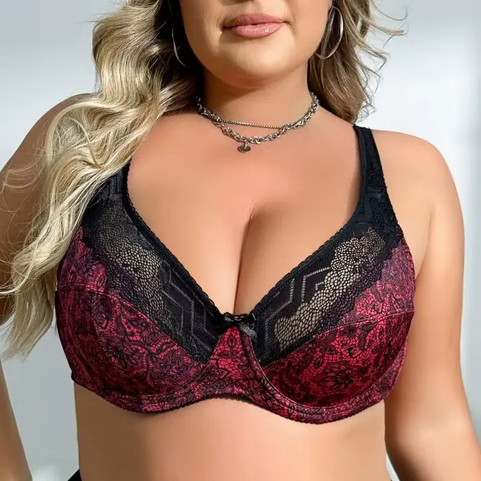 BEAUWEAR dámská podprsenka velké velikosti s kosticemi podprsenka bez polštáře velké velikosti Spodní prádlo s krajkou 85C-100C 85D-110D