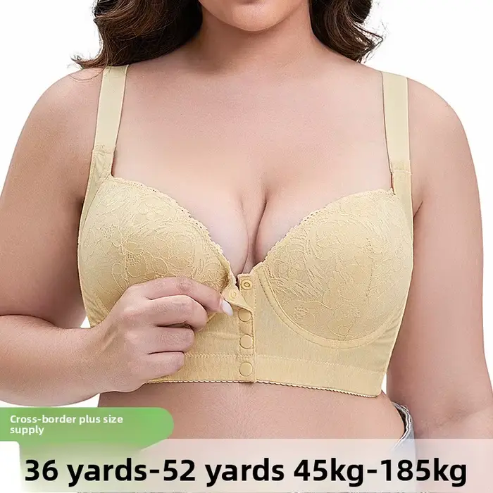 36-52 Plus velikost podprsenka, A-G Cap, kostice, plné pokrytí, krajka přední uzavření, nastavitelný ramínko, sexy dámské spodní prádlo