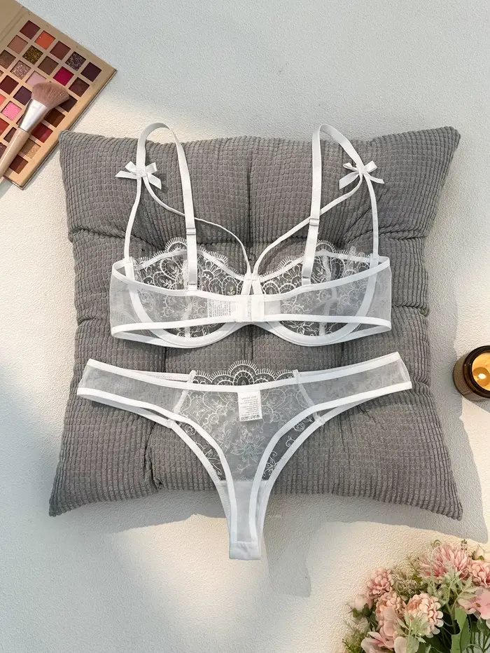 Souprava spodního prádla sexy bílá, zkušenost každodenní intimního života, zároveň čistá a vytýkající neodolatelný přitahovací magnetismus ZA824057