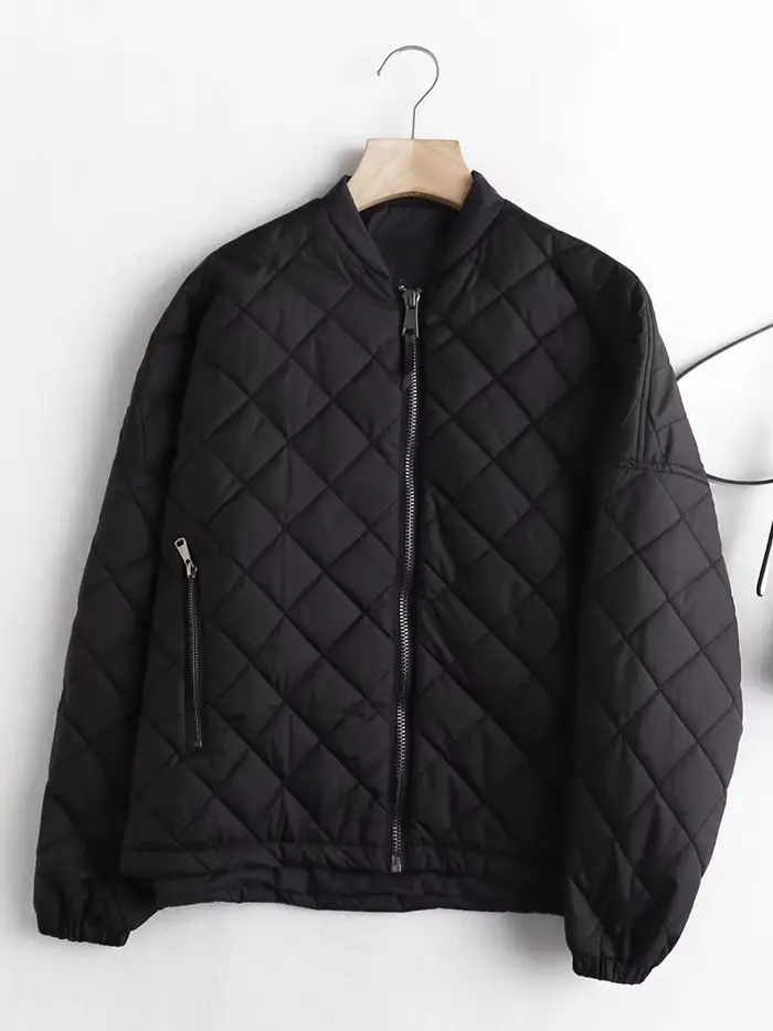 YENKYE – veste de vol matelassée surdimensionnée pour femme, manteau d'extérieur Vintage noir à manc