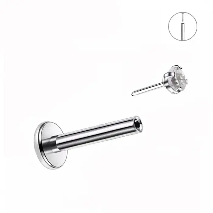 10 pièces clous d'oreille sans fil G23 titane nez PIERC punaise Labret lèvres anneaux boucles d'orei
