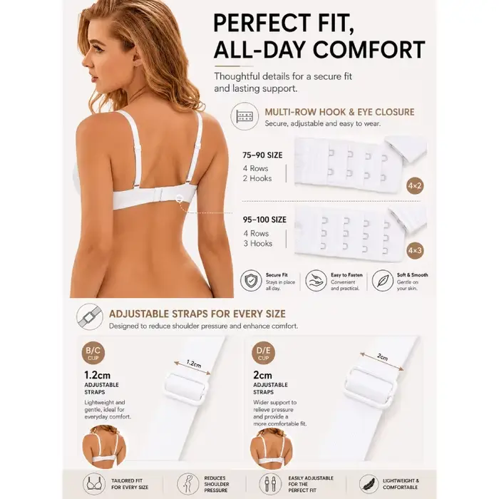Soutien-gorge confortable pour femmes grande taille push up sans couture en polyamide et élasthanne occasion quotidienne et soirée