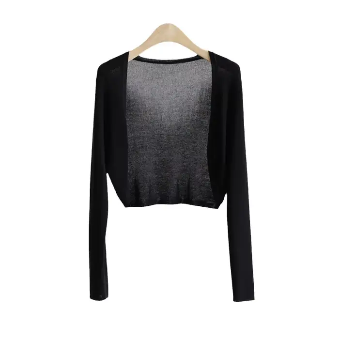 Cardigan en tricot de protection solaire pour femme, manteau fin, couverture de glace, châle, chemis