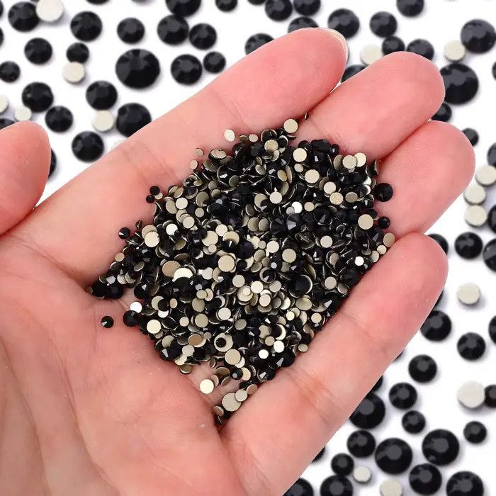 Strass à dos plat en verre astronomique doré, paillettes dorées de haute qualité, colle de charbon a