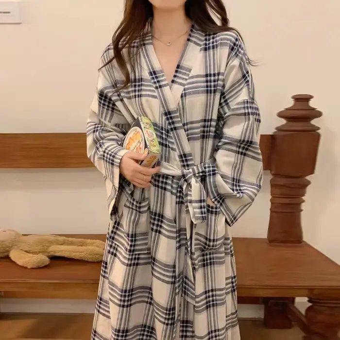 Nouvelle collection été : Robe de nuit imprimée élégante pour femme, style INS, pyjama ample pour fi