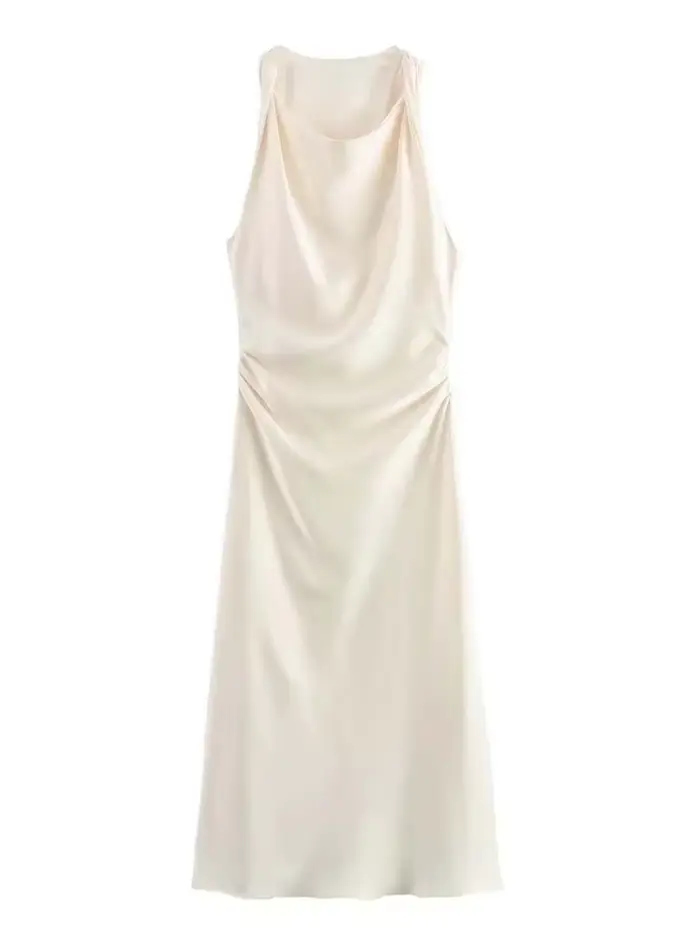 Robes longues en satin pour femmes 2026 – Robe midi d'été sexy pour femme, robe de soirée élégante s
