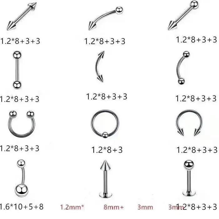 Kit de perçage d'oreille stérile 24/42/84 pièces, pistolet de perçage d'hélice pour Trago de Cartila