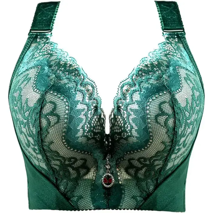Soutien-gorge push-up pour poitrines généreuses avec dentelle et large aile latérale lingerie féminine élégante et confortable grandes tailles courbes femmes occasions spéciales quotidiennes