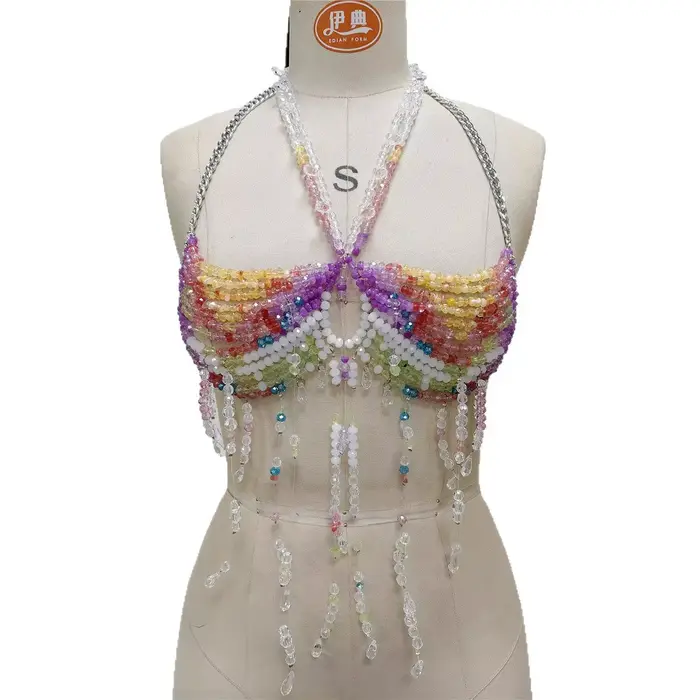 2025 luxe femmes cristal perles gland soutien-gorge chaîne bijoux licou Camis gilet bijoux fantaisie