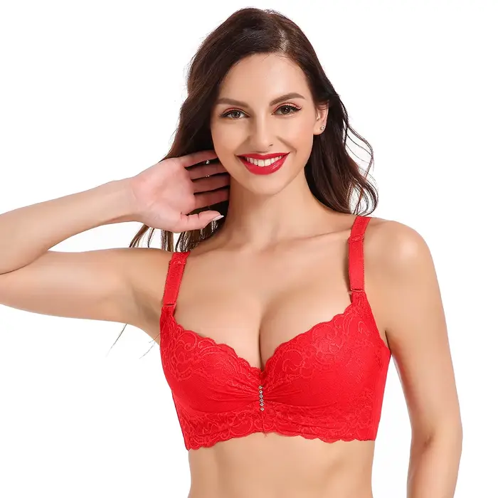 Dámská podprsenka větší velikost Super Push Up Krajková Bralette intimní Lingerie Sexy spodní prádlo s kosticemi E teplá