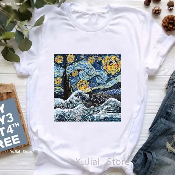 T-shirt imprimé pour femme, cool, calopsitte, perroquet, art, ciel étoilé, drôle, mode estivale, est