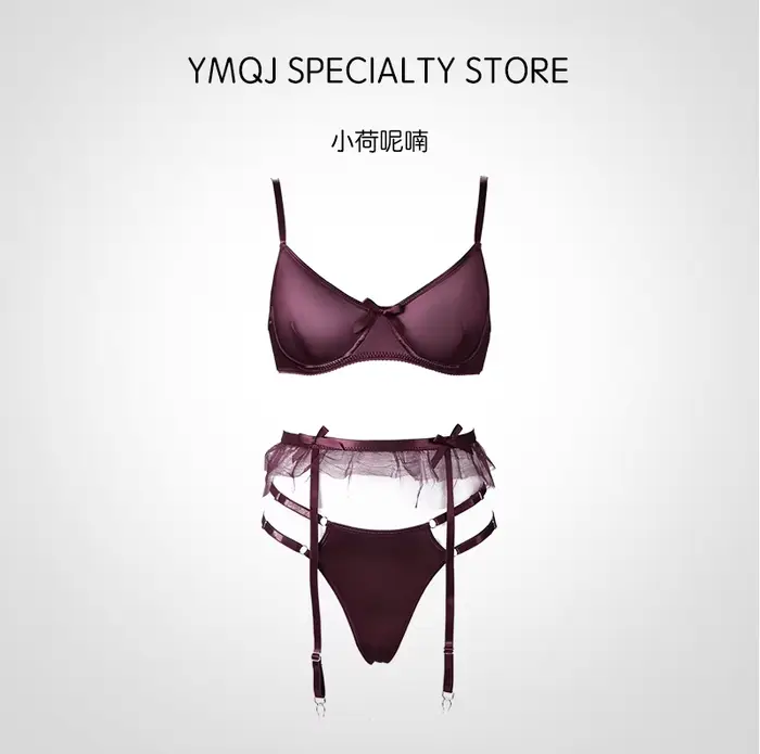 Ensemble de lingerie française en promotion pour filles, avec un nœud exquis, respirant, pantalon et