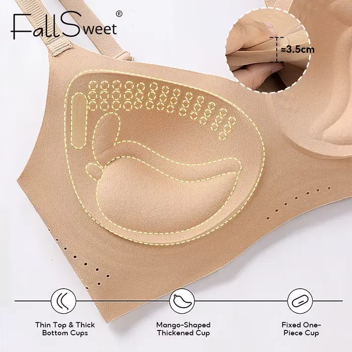 FallSweet Classic Wireless Push Up podprsenka pro malé prsy ženy bezešvý červená kostkovaná Bralette pohodlné spodní prádlo žena podprsenka
