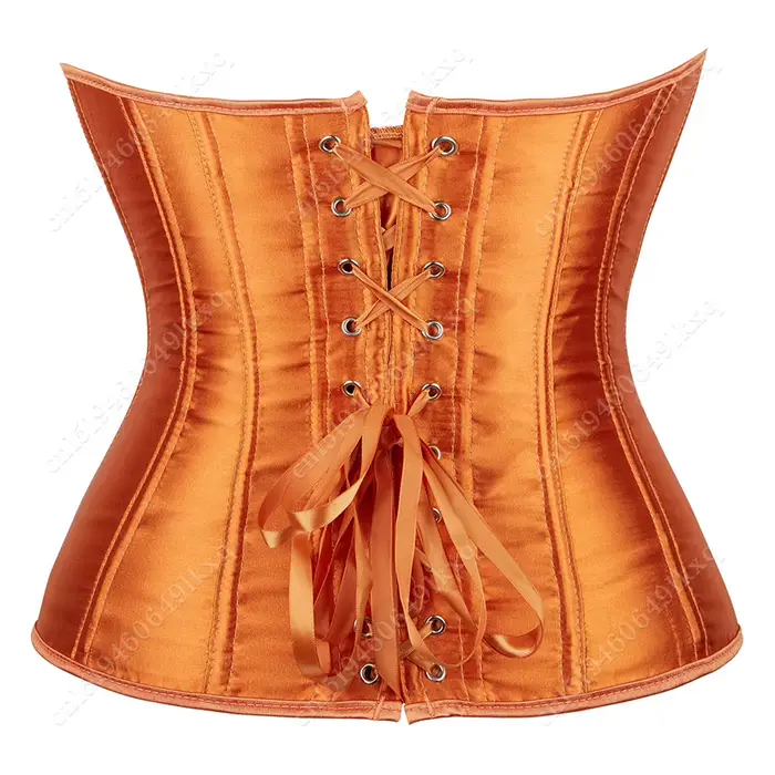 Dámské korzet Surbust vysoký korzet oranžový satén krajka up Bustier Sexy Plus velikost korzet