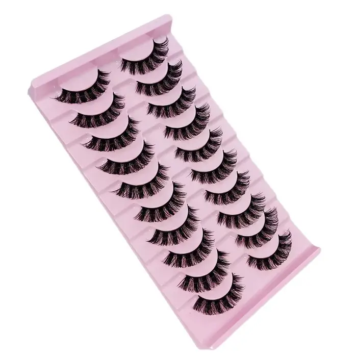 10 paires DD Curl russe bande cils moelleux Volume Faux cils DD Curl dramatique désordre Faux vison 