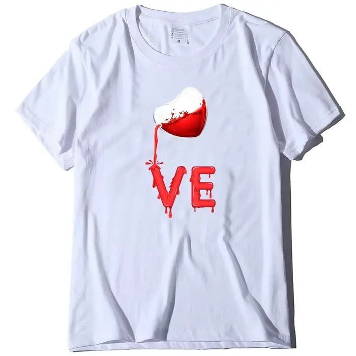 Roi reine Couples T-shirt Pour coeur imprimé Couple T-shirt été mode femme T-shirt décontracté haut 