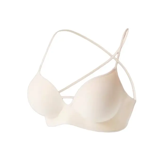Soutien-gorge 3/4 bonnets épaissis, anti-choc, taille ajustée, lingerie intime pour femmes à poitrine plate