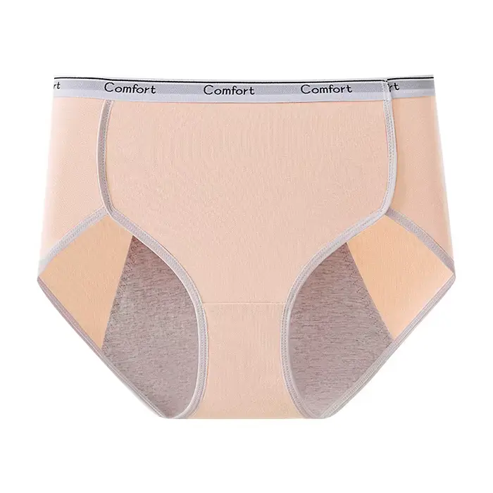 Culotte menstruelle taille haute pour femme, slip physiologique pour fille, sous-vêtement en coton, 