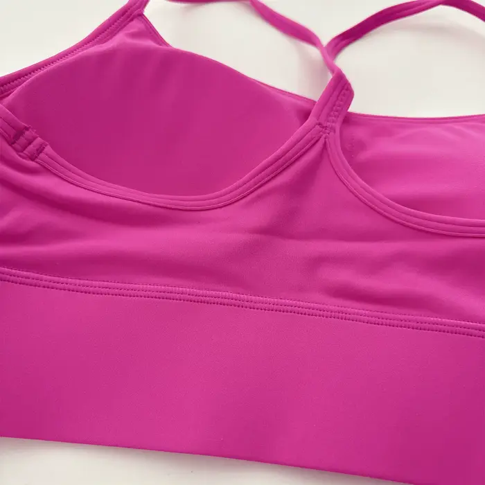 Soutien-gorge de Fitness en forme de Y pour femmes, couleur unie, doux, dos croisé, collants, gilet