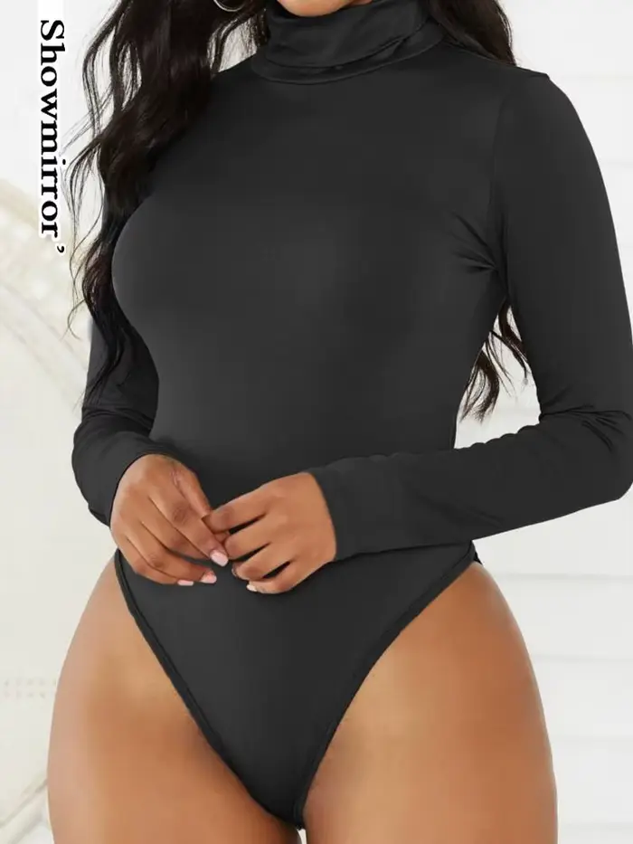 Pevné černé body dámské party klubové oblečení ležérní elegantní top krátké tričko topy tričko mujer zimní oblečení