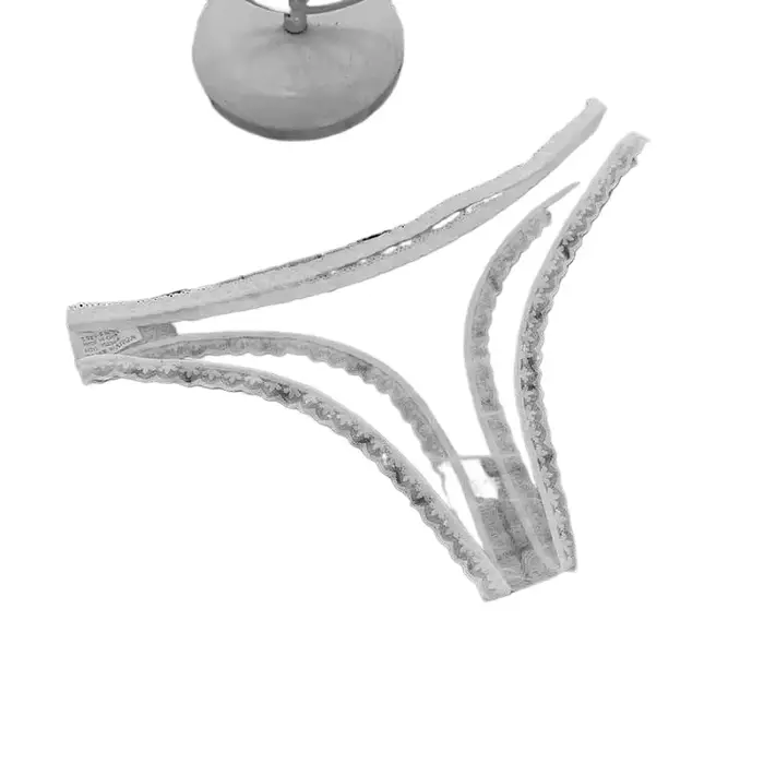 KUCLUT Culotte string transparente sexy pour femme, en dentelle, avec entrejambe en maille, sans couture, taille basse, sous-vêtement sexy