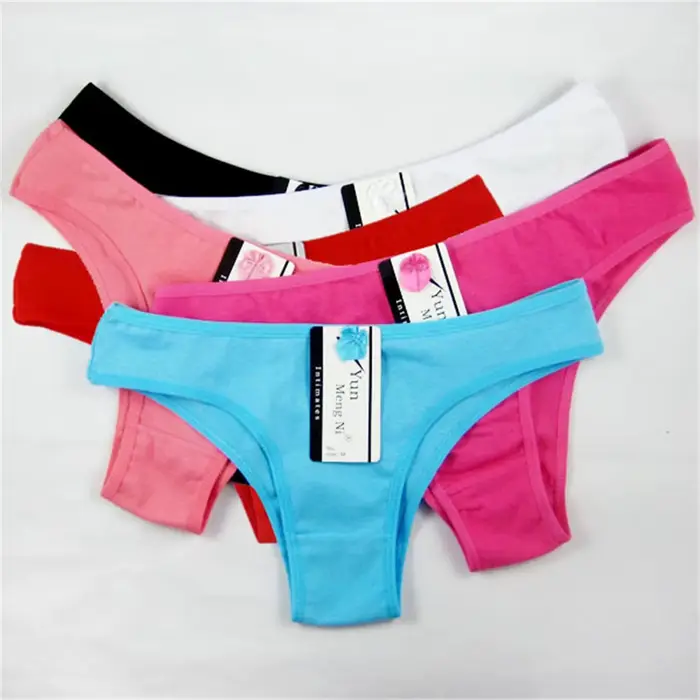Sexy trojúhelníkové kalhotky z bavlny pro ženy, bikiny, sada 3 kusů
