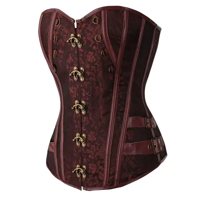 Corset Steampunk Femme Gaine Amincissante Vintage Bustier Taille à Lacets Occasions Spéciales Goths Soirées