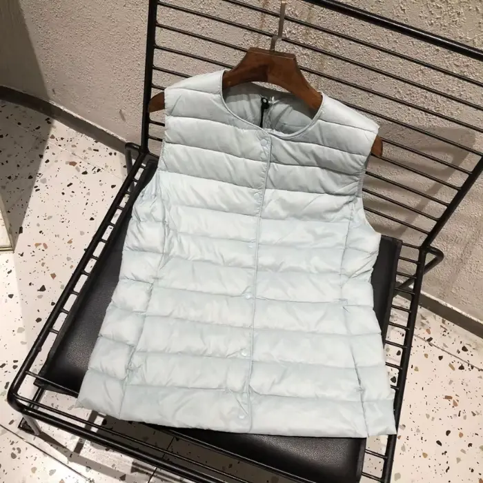 Veste en duvet de canard blanc 90% pour femme, gilet Ultra léger, doublure chaude, sans manches, nou