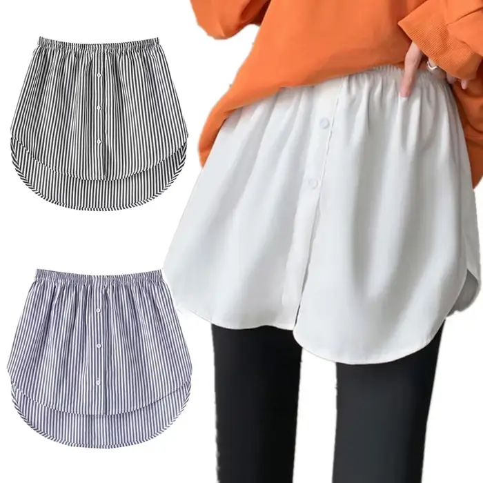 Sous-jupe détachable pour femmes, fausse chemise, jupe irrégulière, chemisier à queue, extension en 