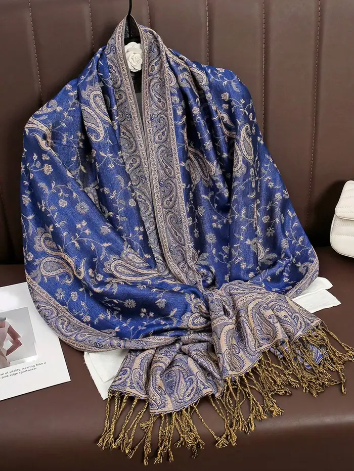 Bohême Pashmina Hijab écharpe longue musulmane cachemire châle femme Foulard doux Turban bandeau pou