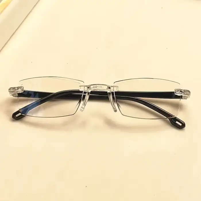 Paquet de 14 lunettes de lecture sans monture de style vintage – Cadre rectangulaire, bloquant la lu