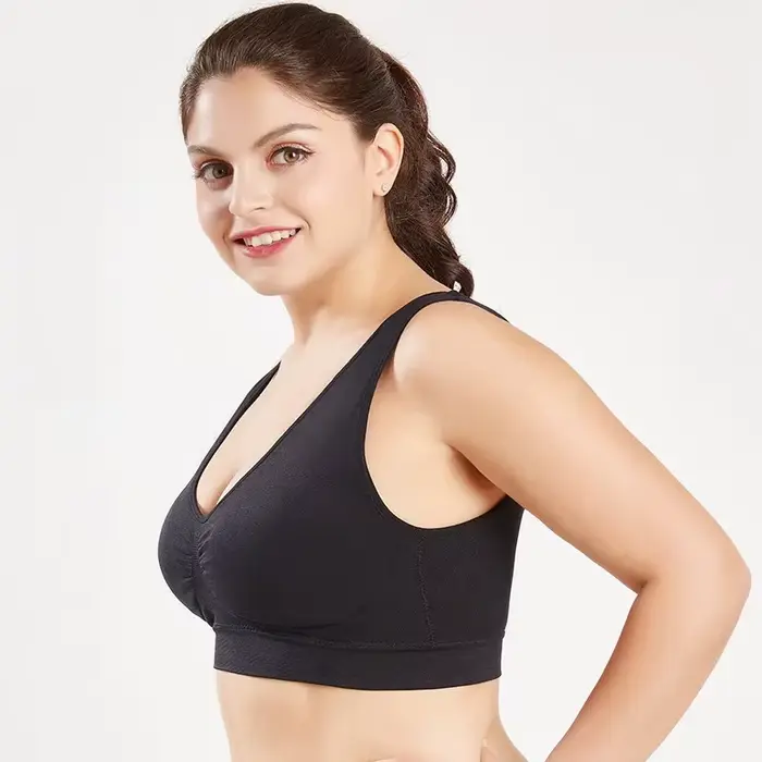 Queenral Plus velikost podprsenky pro ženy bezešvé podprsenky s plus velikosti podložky 5XL 6XL Bralette push up podprsenka BH bezdrátová vesta