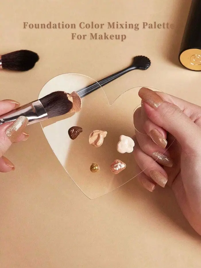 1/2PCS Palette de maquillage en acrylique, spatule, fond de teint liquide, fard à paupières, mélange