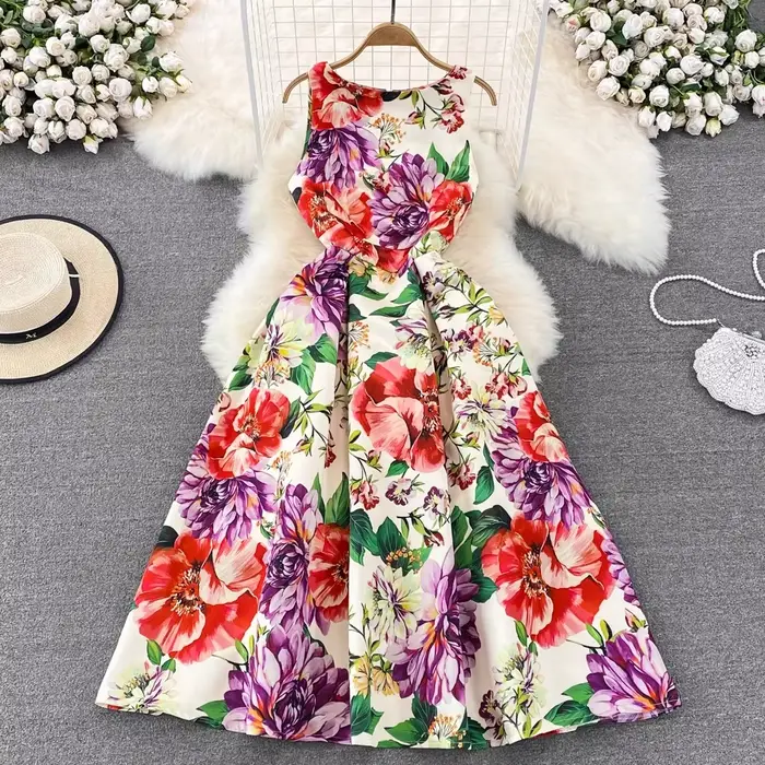 Robe Jacquard à Fleurs pour Femme, Vêtement à Col FibrO, en Glace Précieuse, pour ixde Mariage, Bal,