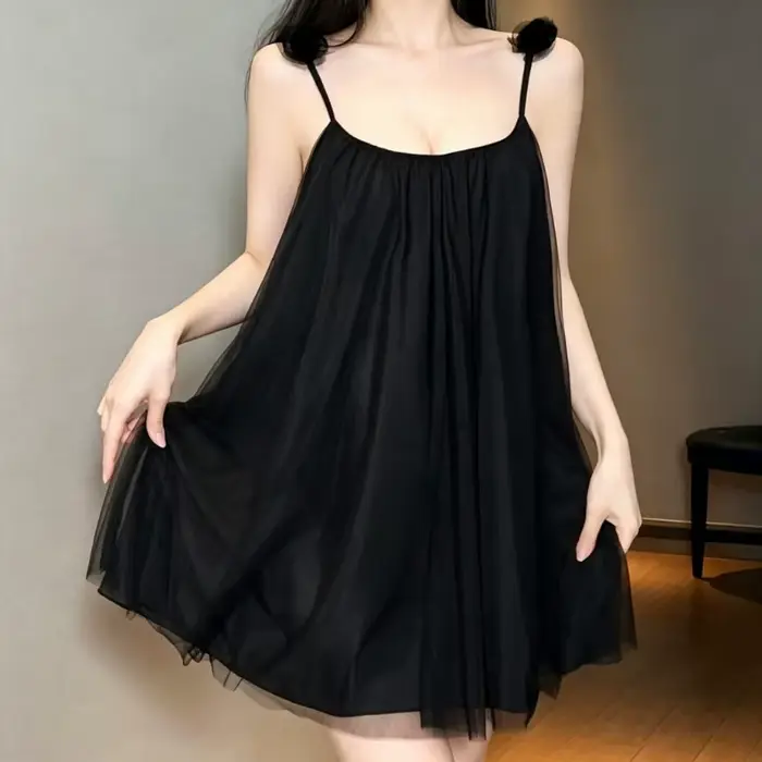 Nouvelle Robe de Nuit d'Été pour Femme, Style Coréen, Bretelles Fines, Motif Floral Uni, Vêtement d'Intérieur Confortable