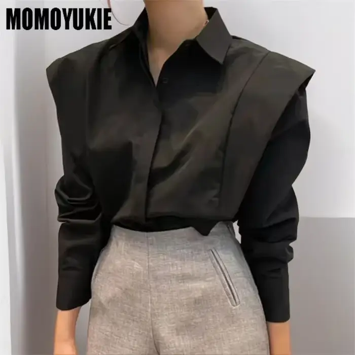 2023 printemps femmes Blouses mode Vintage Simple panneau de fermeture volants à manches longues loi