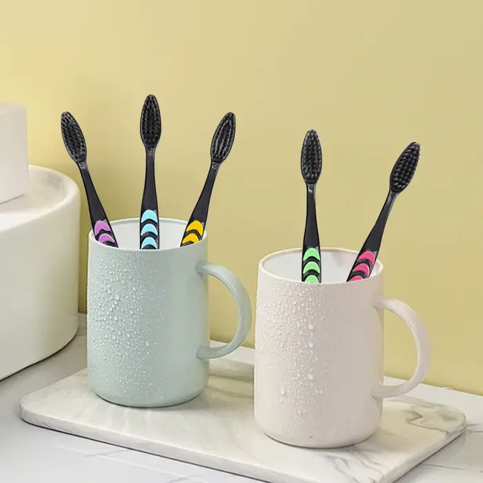 10 pièces emballées nettoyage en profondeur poils souples charbon de bambou cheveux noirs Ultra-fin 