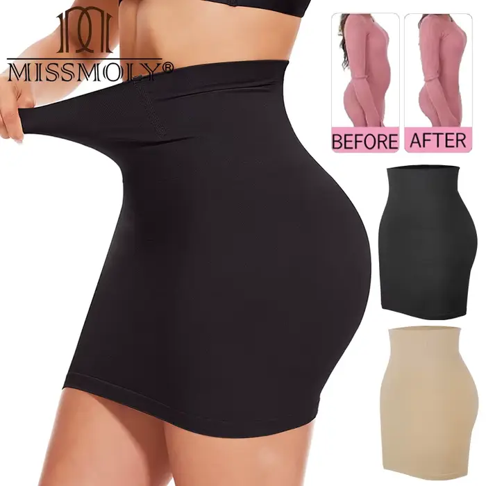 Demi-glissement Shapewear pour femmes sous les robes, culotte intégrée, taille haute, contrôle du ventre, jupes, rehausseur de fesses, robe modelante