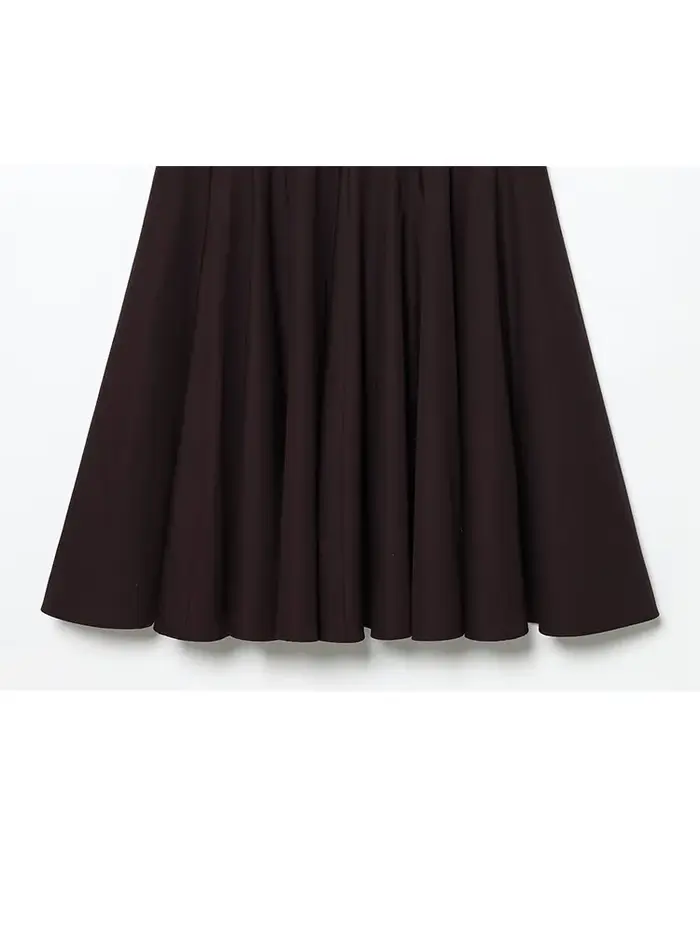 HH 2026 Robe midi plissée unie pour femme, mode été, avec fermeture éclair latérale, manches courtes