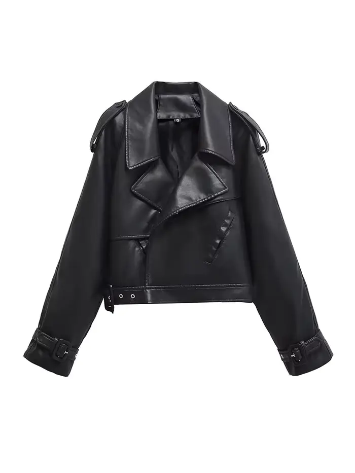BBWM Faux cuir Bomber vestes pour femme veste mode recadrée femme Streetwear vêtements d'extérieur à