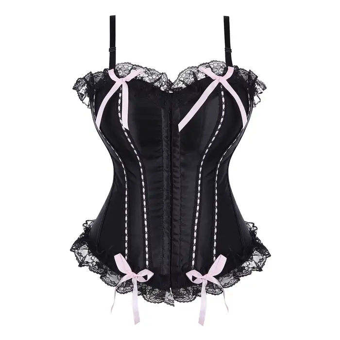    Robe corset pour femmes, corsets bustier gothiques avec bretelles, corset noir, costume burlesqu