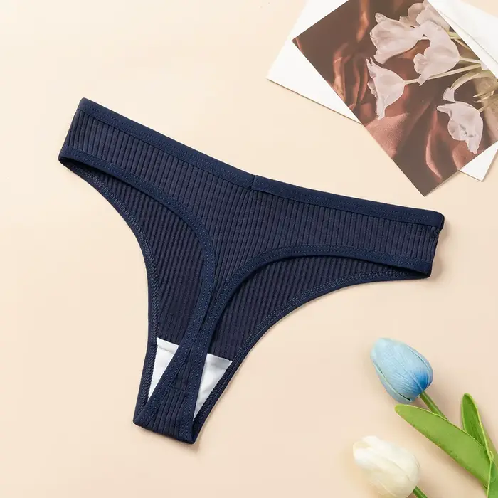 Tongs pour femmes en coton rayé douces et confortables, sous-vêtements sexy et élégants pour femmes, lingerie de sport, string de sport, t-backs tendance, occasion spéciale