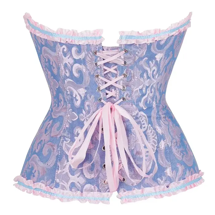 Dámské Top korzet Jacquard Surbust viktoriánské bustier Sexy krajka nahoru spodní prádlo květinový korset Vintage gotické baskytary kostým