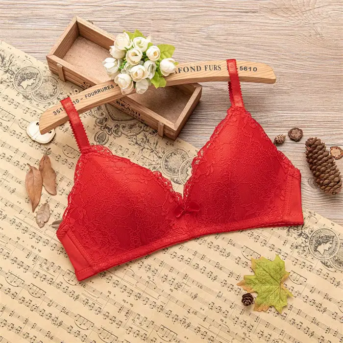 Soutien-gorge sans couture push-up en dentelle avec broderies florales pour femmes grandes tailles occasions quotidiennes