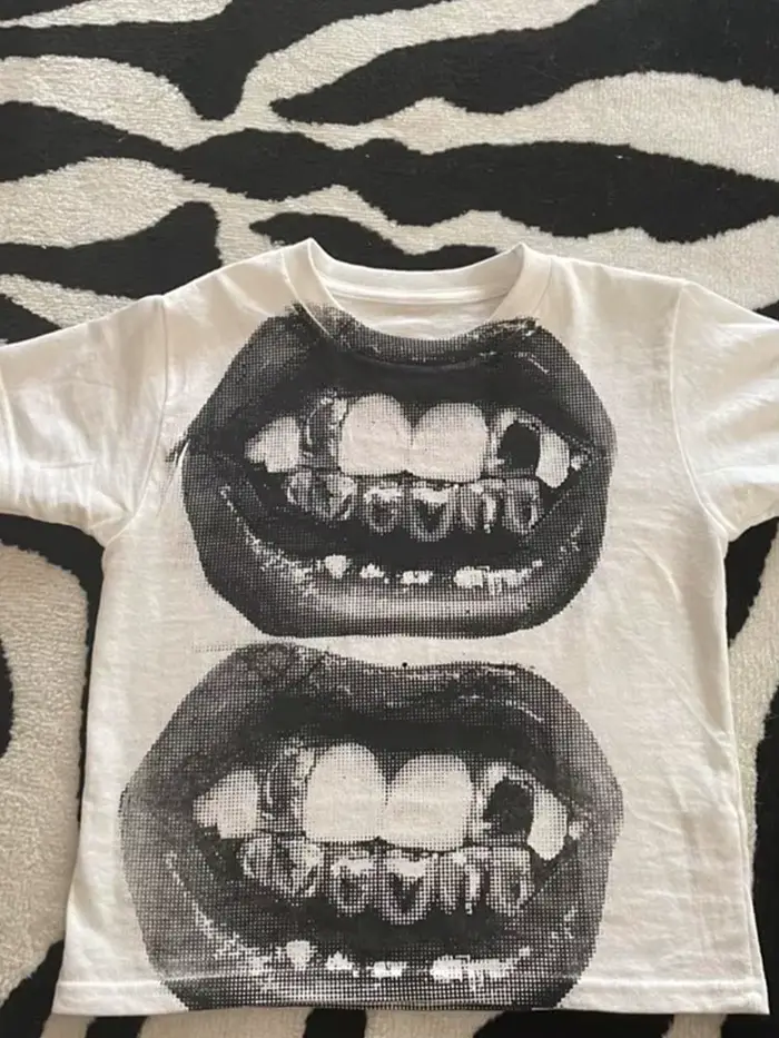 Punk Y2K bébé manches courtes haut gothique rue T-shirt femmes loisirs basique T-shirt femmes 2024 h