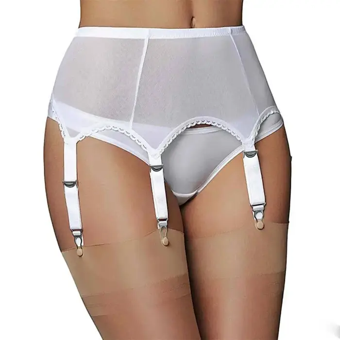 Discothèque taille haute dentelle maille Sexy Lingerie porte-jarretelles sous-vêtements boucle réglable élastique