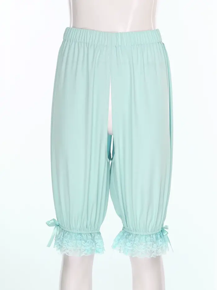 Bloomers en polyester à volants et dentelle pour femmes, inspiration victorienne et style Lolita, idéal pour cosplay et soirées à thème