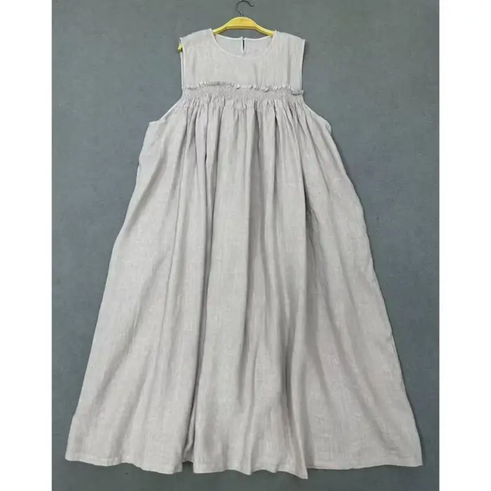 Johnature décontracté sans manches nouveau Style robe pour les femmes été décontracté ample Simple t